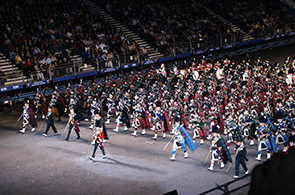 Massed bands a the Edoburgh Military Tattoo.